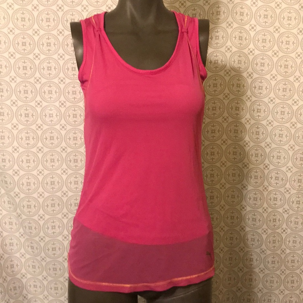 Puma 2 layer Mesh tank Pink size Small